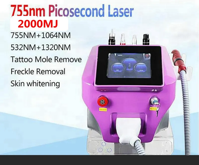Macchina per la rimozione del tatuaggio 4 Lunghezza d'onda 532nm 755nm 1064nm 1320nm Picosecond Pico Laser Attrezzatura per la cura della pelle