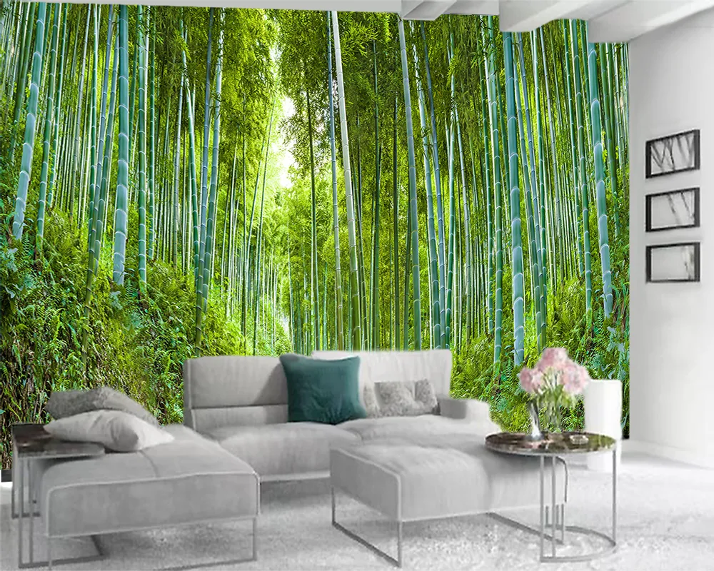 3d Mural Wallpaper 3d Photo Wallpaper Custom Verdant Bamboo Forest Path Living Room Bedroom TV Background Wall Wallpaper