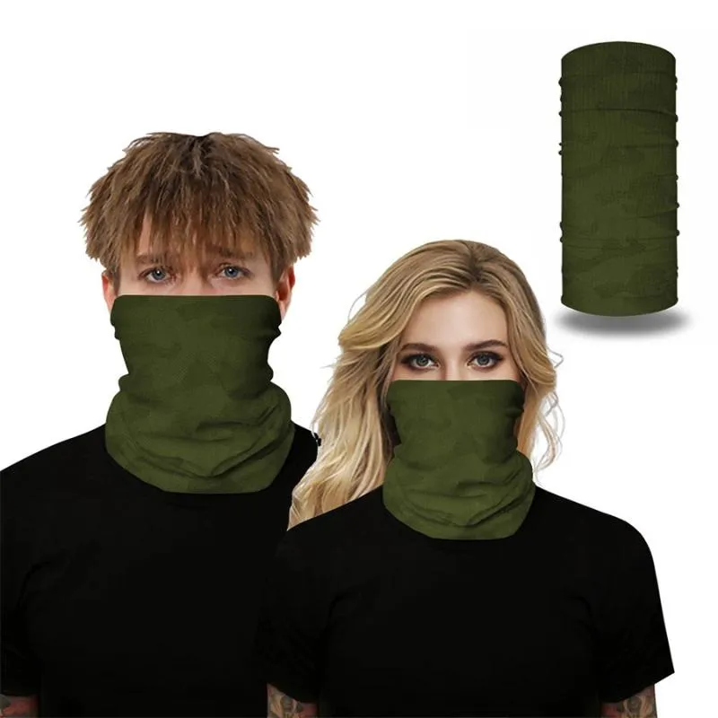 Unisex Balaclava Head Scarf Outdoor Cycling Hiking Bandana Tube Solid Green Gray Multifunction Headband Wristband Face Shield