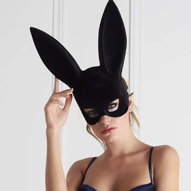 Fashion Women Girl Party Rabbit Ears Mask Cosplay Costume Cute Funny Halloween Mask Decoration Bar Nightclub Costume Rabbit Ears Mask