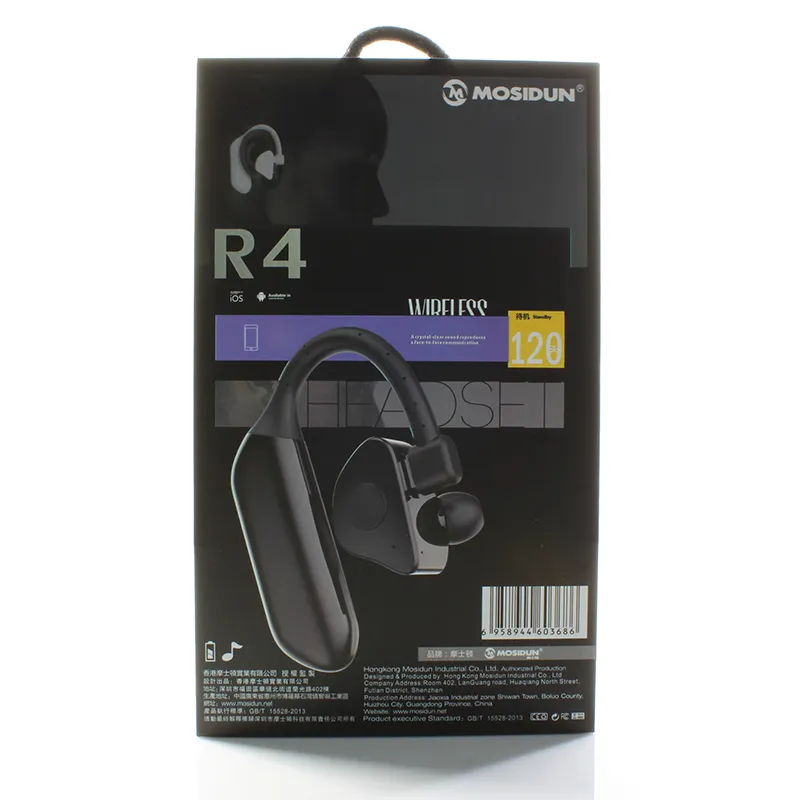Mosidun R4 impermeável sem fio BT V5.0 TWS Sports Bluetooth Earphones qualidade de som Headsets Universal para iPhone Samsung HUAWEI