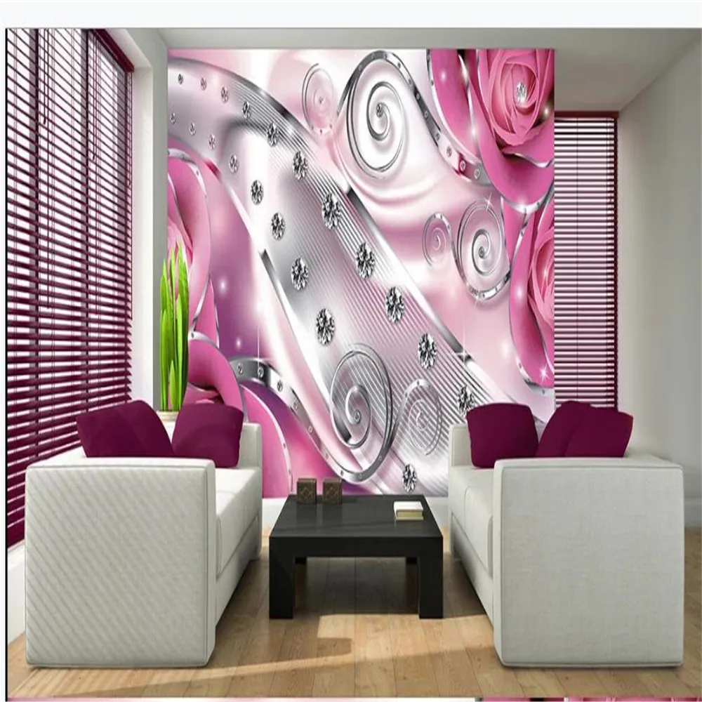 Beautiful Metal Line Diamond Rose Wallpapers Background Wall Modern  Wallpaper For Living Room Van 30,51 € | DHgate, image size:1000x1000