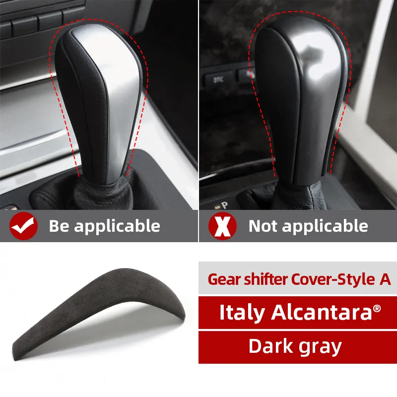 Alcantara Suede Wrap Gear Shift Knob ABS Trim Cover Car Sticker