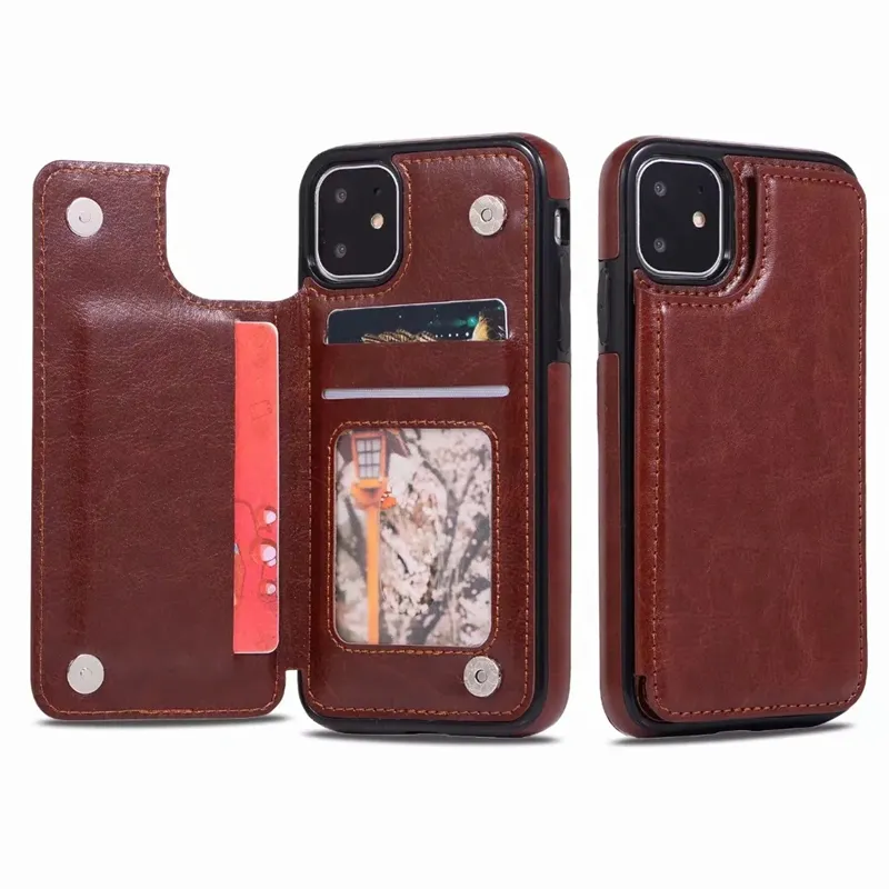 Andd1y_top Luxury PU Leather Phone Cases for iPhone 13 12 11 Pro Max Wallet Case XR Xs SE Back Cover Kickstand Card Bag