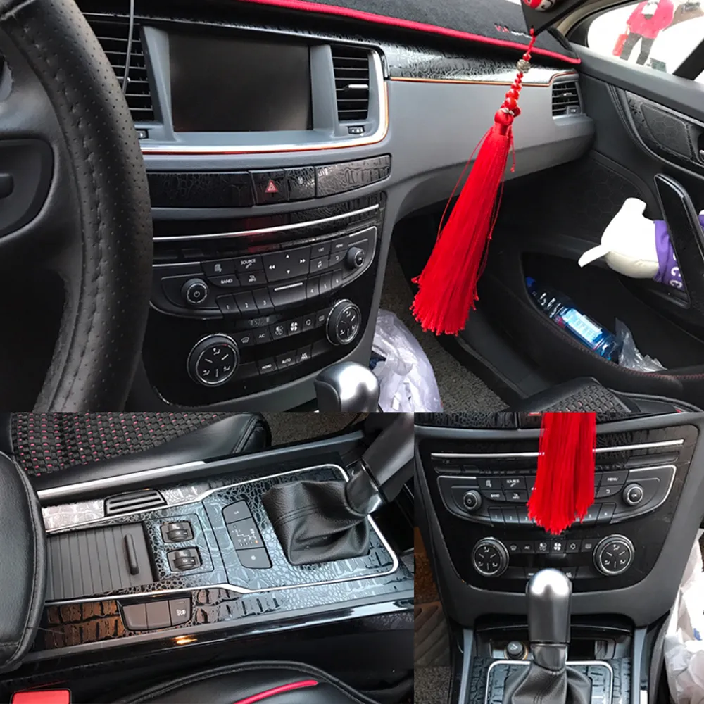 Dla Peugeot 508 2011-2017 Wewnętrzny centralny panelu sterowania Uchwyt drzwi 3D 5D Korekty z włókna węglowego naklejki