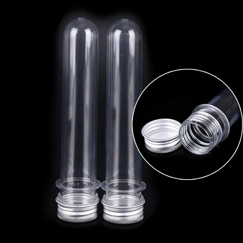 High Quality 40ml Plastic Tube With Aluminum Cap Empty Clear Pet Cosmetic Tube Portable Transparent Mask Bath Salt Test Bottle