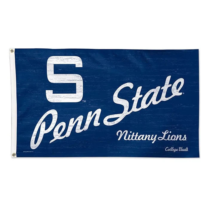 Penn State University Throwback Vintage 3x5 Флаг колледжа 3x5ft Открытый или закрытый клуб Цифровая печать Баннер и флаги оптом