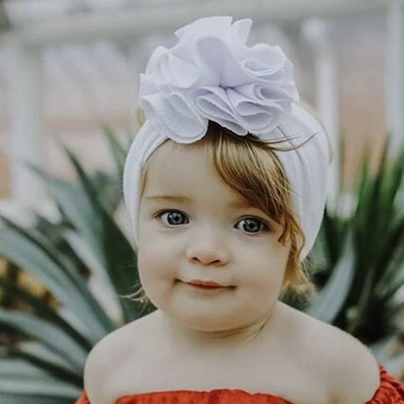 Boucle en tissu sur bandeau - bébé fille et enfant -fleurs bleues vintage