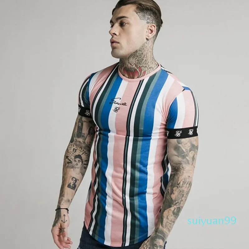 Hot Sale Sik Silk Men Tshirt Male Summer Skinny T-shirt Tee Shirt Men Silk Silk Print Casual Fashion Siksilk T shirt