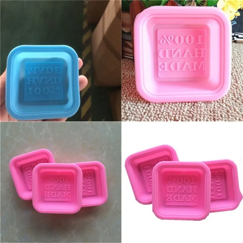 100% Handmade Formy Plac Silikonowe Mydło Formy DIY Kostki Ice Cube Mold Cake Herbatniki Narzędzia do pieczenia Kuchnia Supplies 0 65xg E2