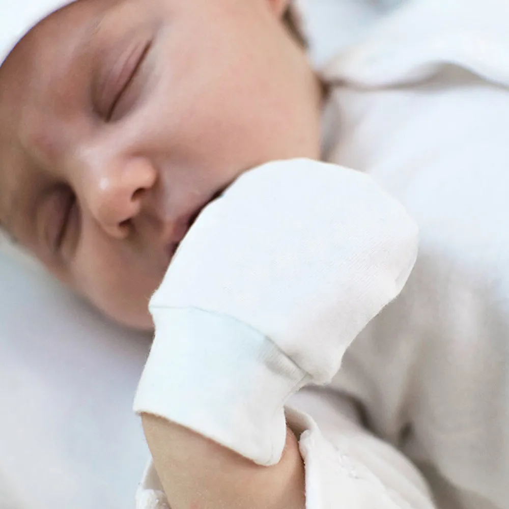 15650 Höst spädbarn Barnhandskar Scratch Glove Stripe Soft Mitterns Babyhandskar 0-3month