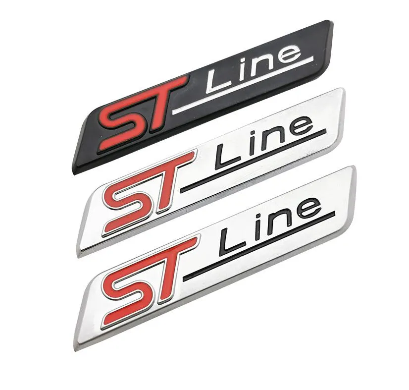 Autosticker St Line Head Emblem Badge Chrom Emblem voor Ford Fiesta Focus Mondeo