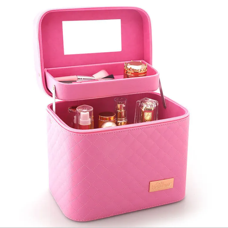 Nieuwe tas Draagbare Koreaanse Multi-functionele Cosmetische Opbergdoos Meisje Hart Desktop Draagbare Cosmetische Case
