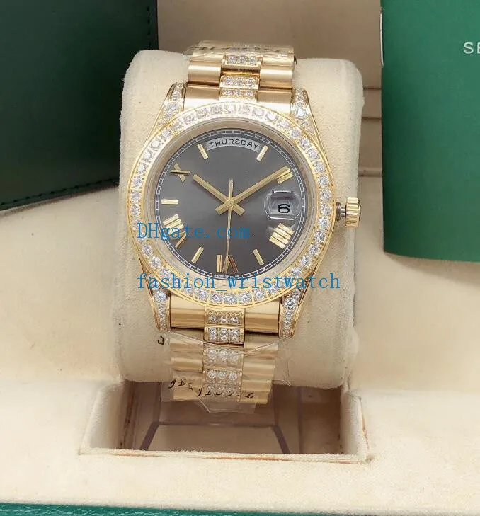 Męski luksusowy zegarek mechaniczny 228238 Srebrny szampan rzymski tarczę 41 mm 18K żółte złoto stalowa bransoletka automatyczna na rękę mody na rękę