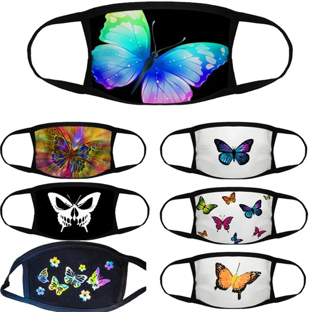 Fête Anime Mignon Papillon Masque Adulte Amusant Déguisement Inférieur Demi Visage Bouche Moufle Masque Réutilisable Poussière Chaud Coupe-Vent Coton Masque chaud