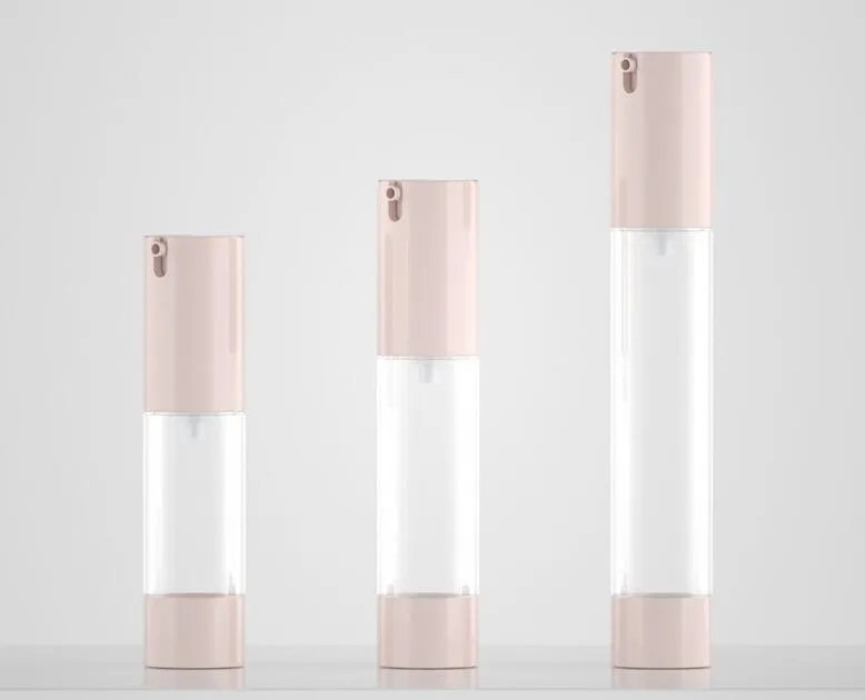 15 ml/30 ml leere Airless-Vakuumpumpenflaschen, nachfüllbar, rosa Kunststoff-Creme-Lotion-Flasche, Flüssigkeitsbehälter für Reisen