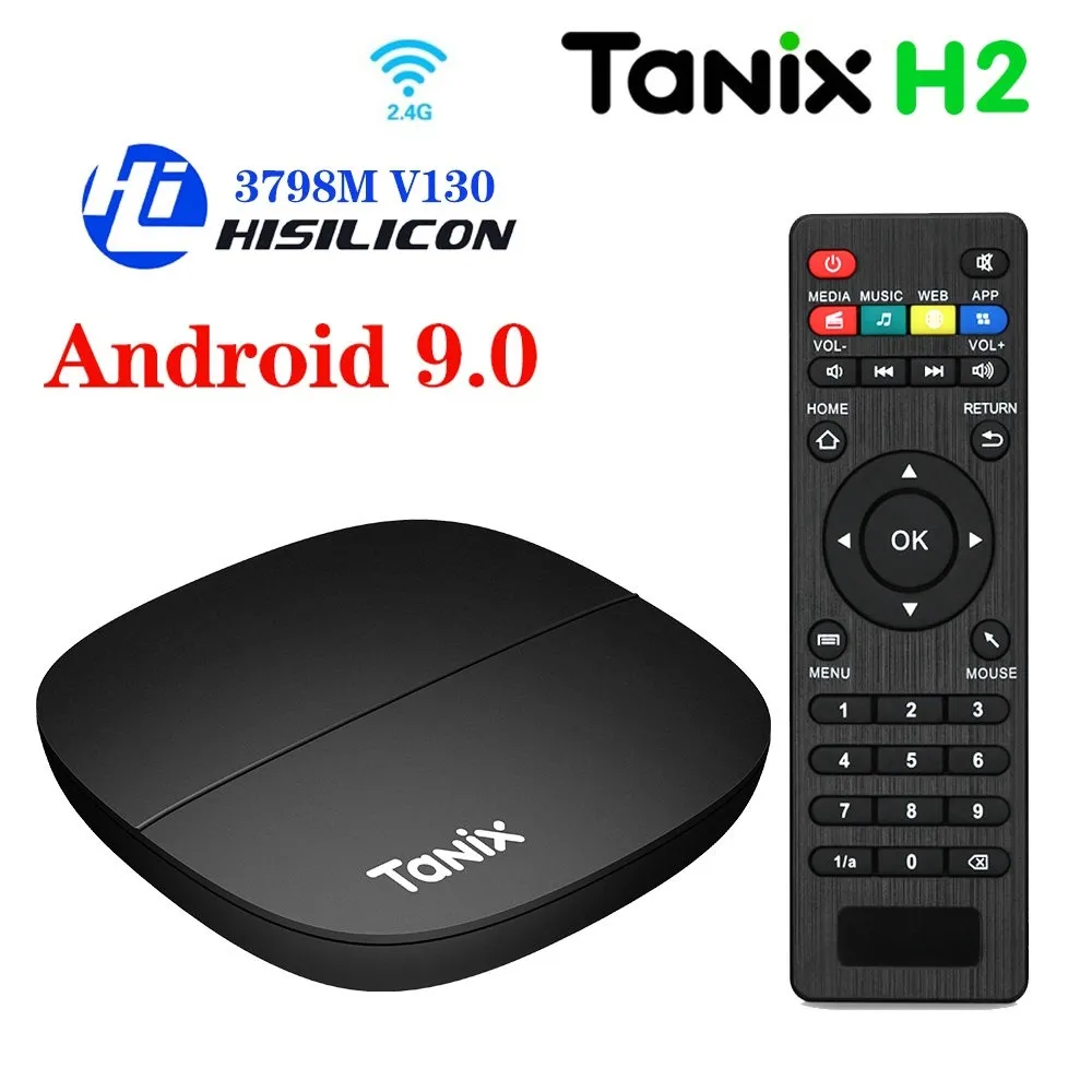 Tanix H1/H2 Android 9.0 TV Box 2GB 16GB Hisilicon Hi3798M V110 2.4G Wifi 4K lecteur multimédia X96Q T95 TV Box