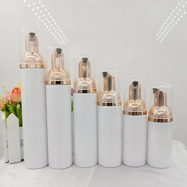 60/70 / 100 ML schuimende flesschuim pomp zeep mousses vloeibare dispenser schuimflessen met rose gold cap