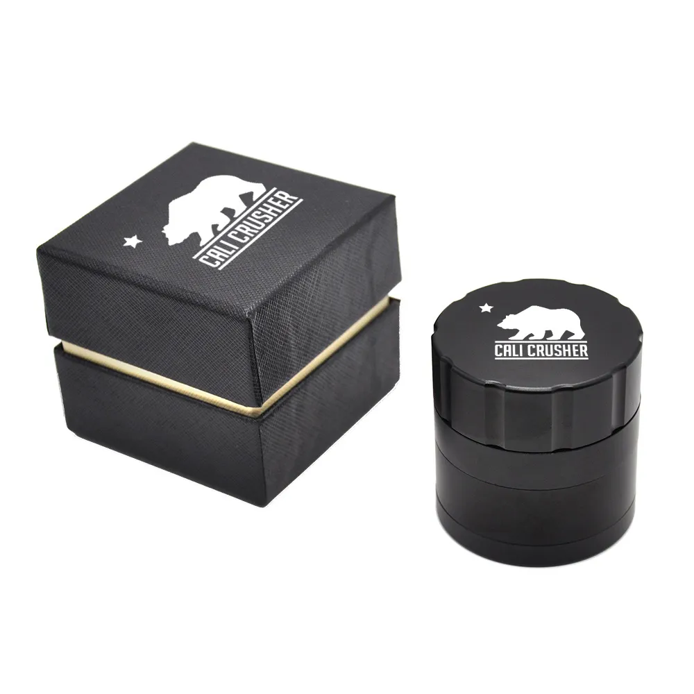 1 X Top Quality 2.08"/53MM CNC Aluminum Tobacco Herb Grinder Spice Crusher 4 Piece with Pollen Catcher customize logo