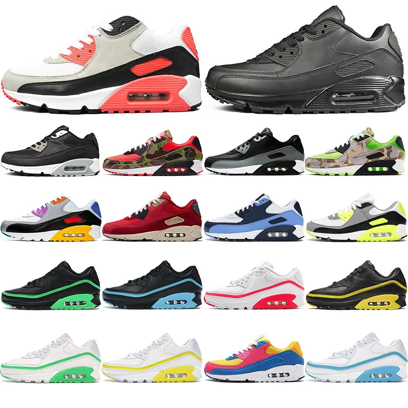 air max 90  HOT 도매 패션 남성 스니커즈 신발 클래식 남자와 신발을 실행 여성 스포츠 트레이너 쿠션 표면 통기성 스포츠 신발 36-45