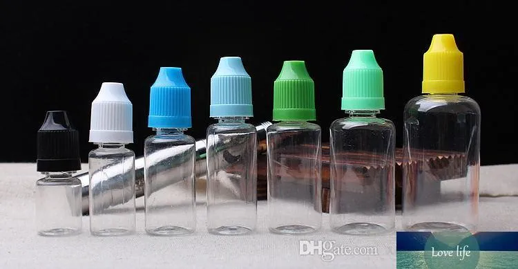 10ML PET Childproof E Liquid Bottles avec Long Thin Dropper Tip 10 ML Ejuice Bouteilles Vides Avec Bon Prix Expédition Rapide