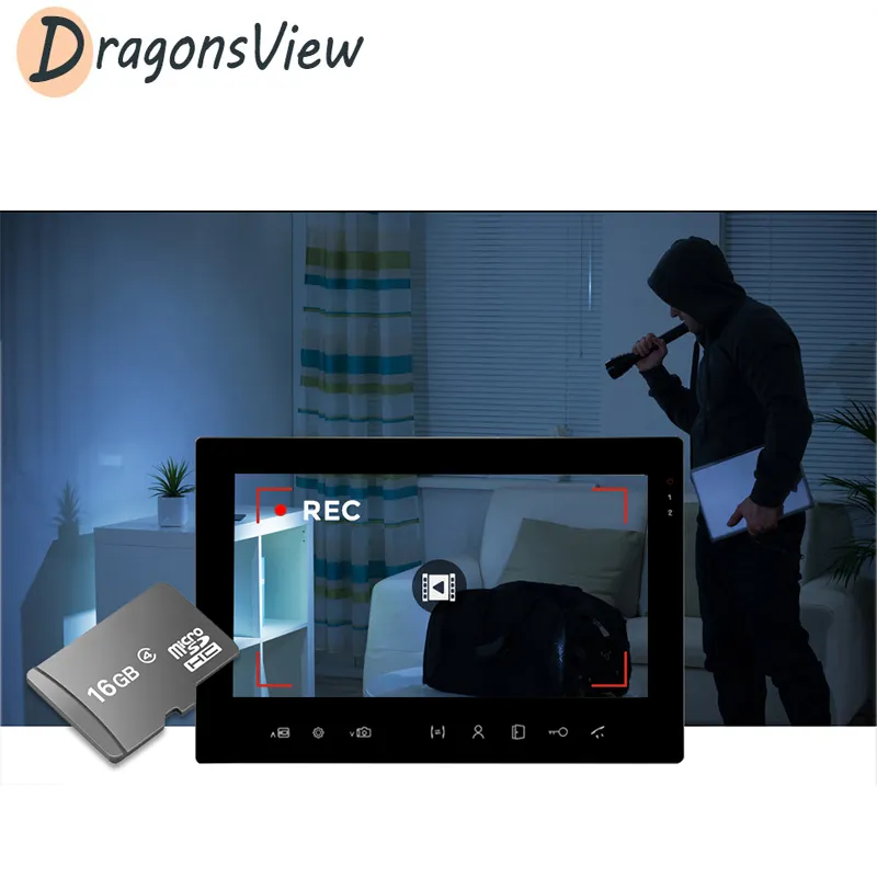 Dragonsview-videoportero Wifi con cerradura, 7 pulgadas, videoportero  inalámbrico, sistema de intercomunicación para teléfono y puerta