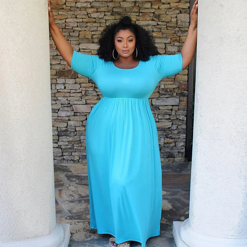 Plus Size 3X 4XL 5XL Summer Women Bigger Size One Piece Dress