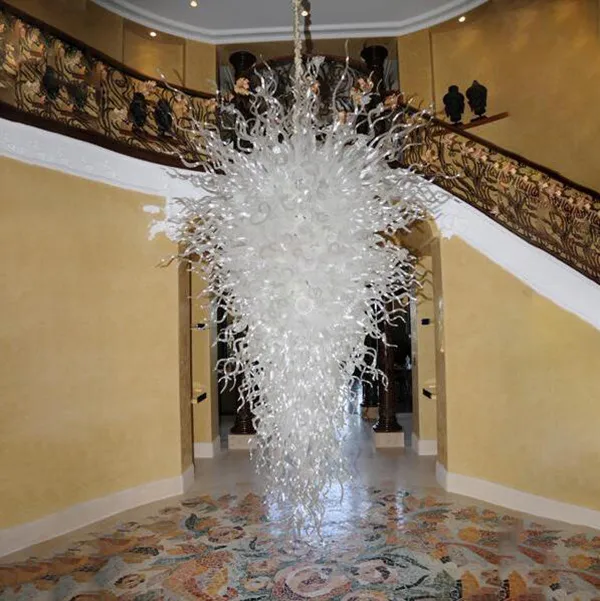 Grande Lobby Modern lustres de cristal América Orgulho vidro fundido Chandelier LED branco pingente de Iluminação Escadaria Lâmpadas de suspensão frete grátis