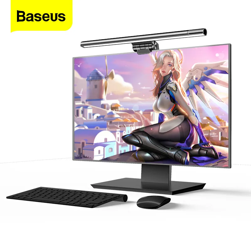 Baseus LED 데스크 램프 화면 바 등 PC 컴퓨터 노트북 매달려 LED 라이트 테이블 램프 LCD 모니터 연구 읽기 USB