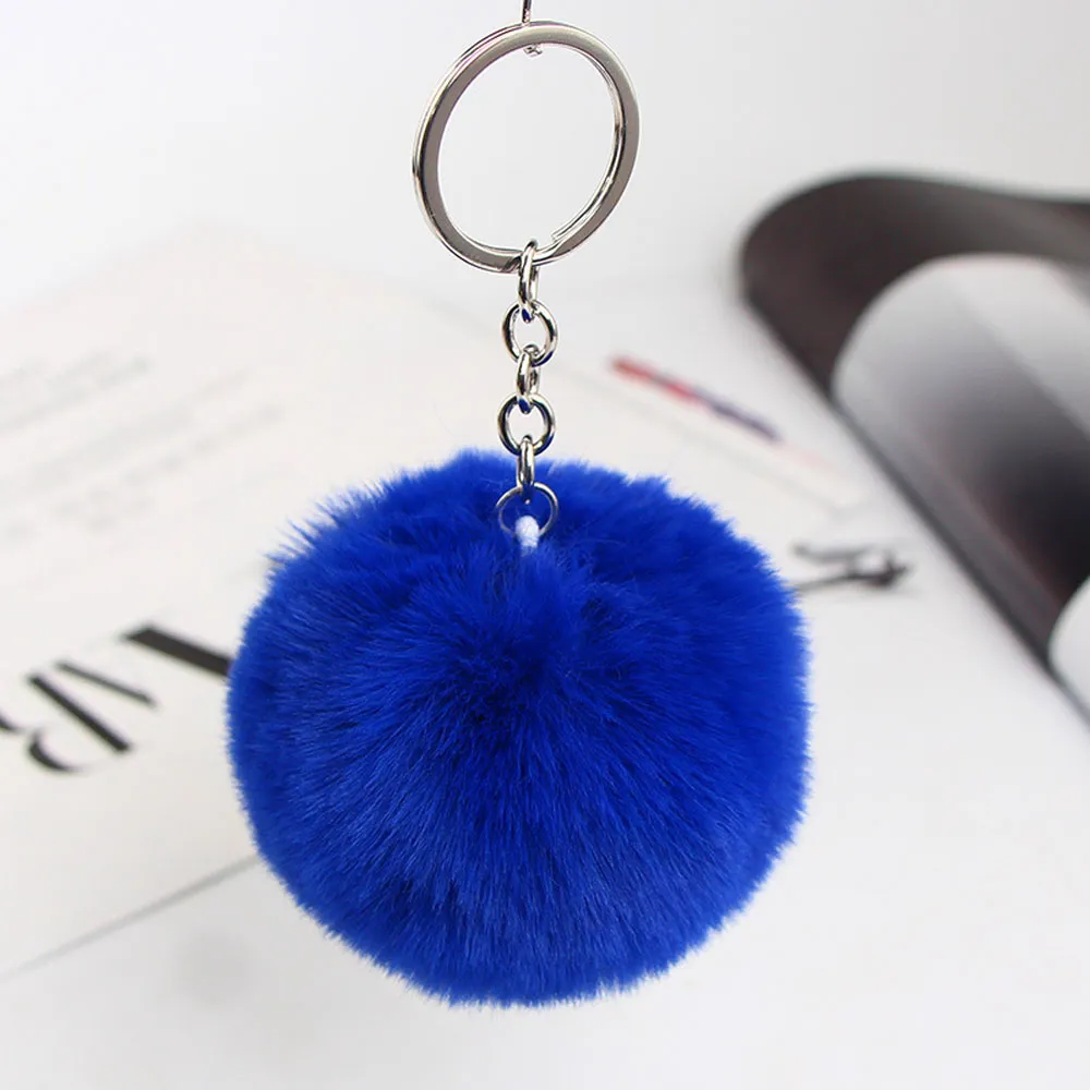 Pom Pom Keychain Soft Faux Rex Rabbit Fur Ball Car Keyring Pompom Key Chains  Key Holder Women Bag Pendant From Xngzwngb95, $0.71