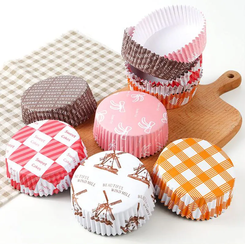 3000 sztuk Środowisko Wiatrak Stripe Dot Paper Cake Cups 8.5 * 3 cm Puchar Puchar Liners Mold Cake Decoration Cupcake Darmowa Wysyłka