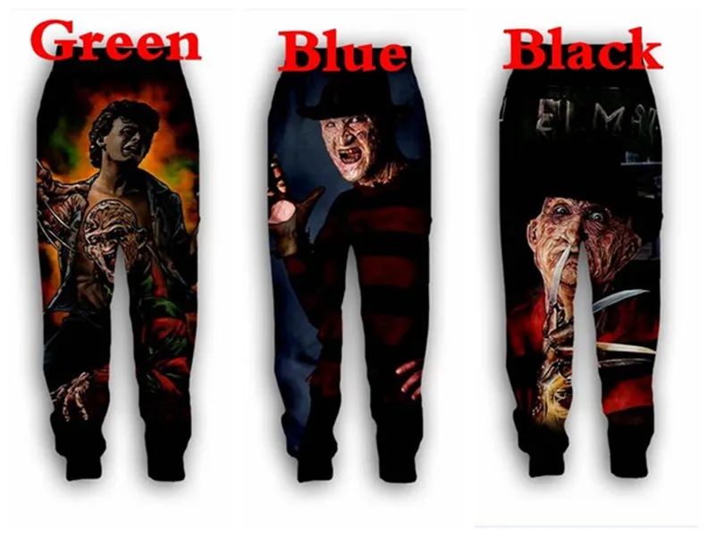 New Fashion 3D Impresso A Nightmare on Elm Street Freddy Krueger Jogger Sweatpants Mulheres Homens completa Calças Comprimento Hip-hop calças Z06