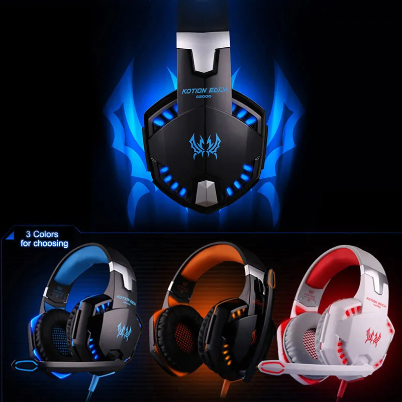 Nouveau lumière LED écouteur G9000 KOTION chaque jeu casque PS4 écouteur jeu casque avec Microphone micro pour PC ordinateur portable joue 4