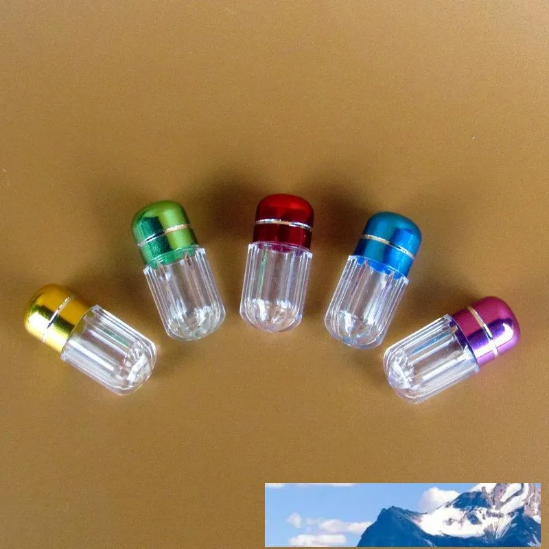 Mini Cápsulas Lindas Cajas de Pastillas Transparentes Redondas Botellas Recargables de Plástico con Tapa de Aluminio Contenedor de Productos Médicos