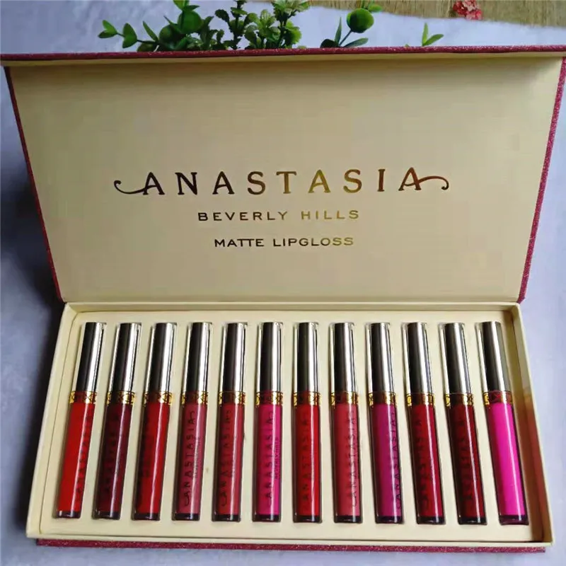 En @ Stasia 12PCs matt flytande läppstift kit långvarig läppglans fundament makeup lipgloss set