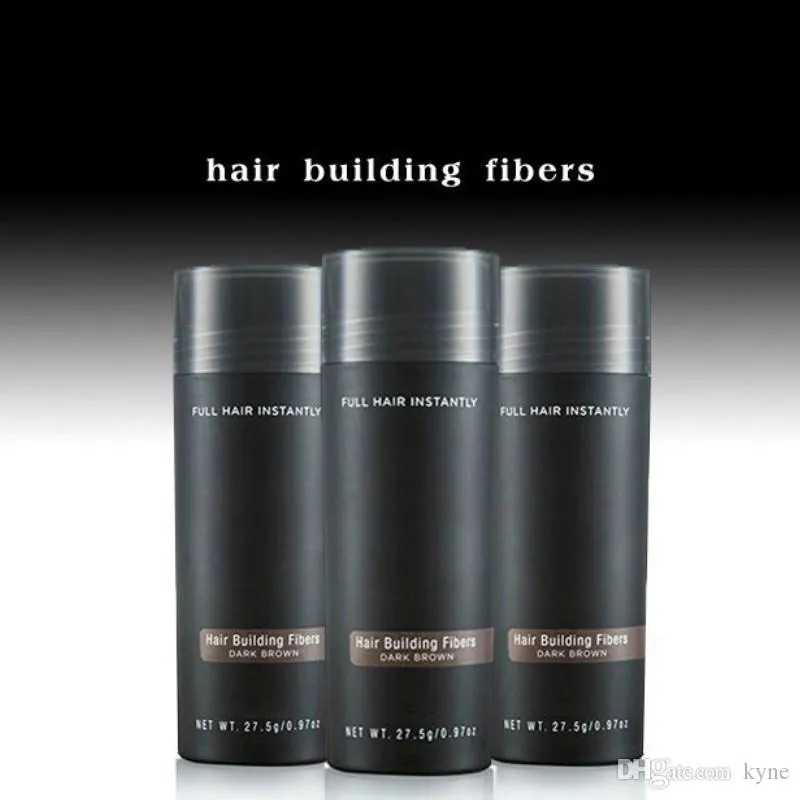 Toppsäljare Märke Kosmetisk 27.5g Hårfiber Keratin Pulver Spray Tunning Hair Concealer 10Colors DHL Gratis frakt Hot