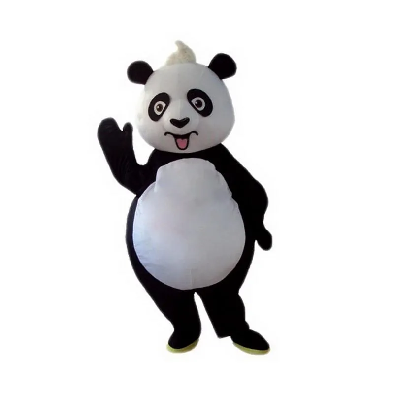 2018 Högkvalitativ varm panda maskot kostym tecknad tecken vuxen storlek