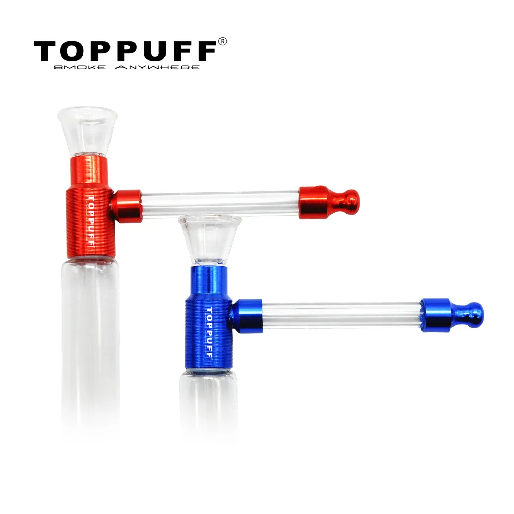 Toppuff Glass Bottle Popular Water Pipe Portable Mini Hookah Shisha Tobacco Smoking Pipes Metal Tube Filter Gift For Friends