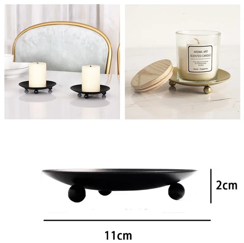 Portavelas de estilo americano, portavelas de placa de hierro, soporte de vela de Pedestal para velas de cera LED, adorno de escritorio para fiesta de boda