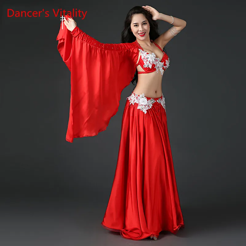 Women Professional Belly Dance Costume Set Luxury Bellydance Costumes Stage Performance Diamond Decoration Bras Skirt Set