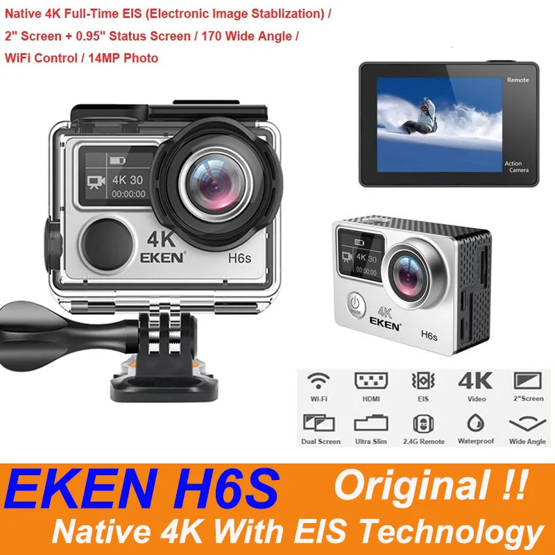 EKEN H6S Ultra HD Yi 4k+ Action Camera 4K/30fps, 1080p/60fps, EIS 30M