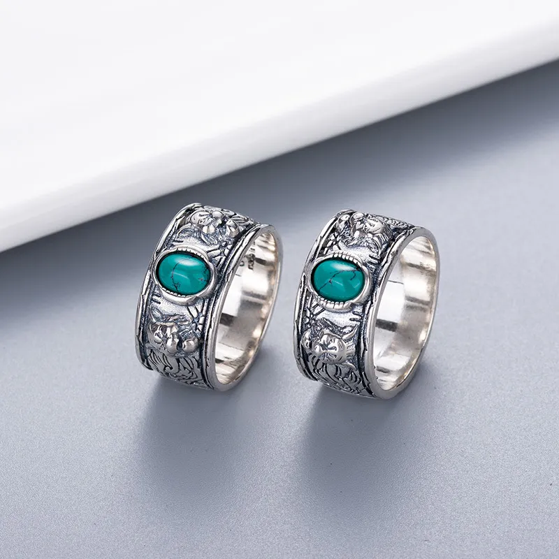 Emaille-Tierring, hochwertiger versilberter Ring für Unisex-Ring, Persönlichkeit, Modeschmuck, Großhandel