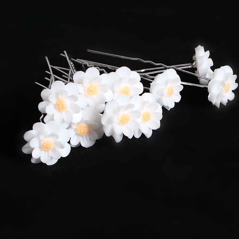 Cheap Pearl Crystal Bridal Hairstyle Hair Headdress Boho Flower Wedding Hair Accessories U Shape Headpiece For Bride 2021 New Hairpins