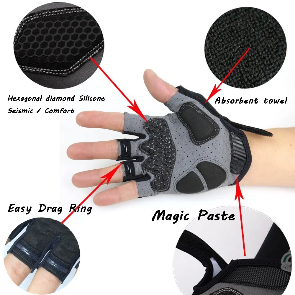 BOYOU Gants De Cyclisme D'Alpinisme Fitness Demi-Doigts Tactiques