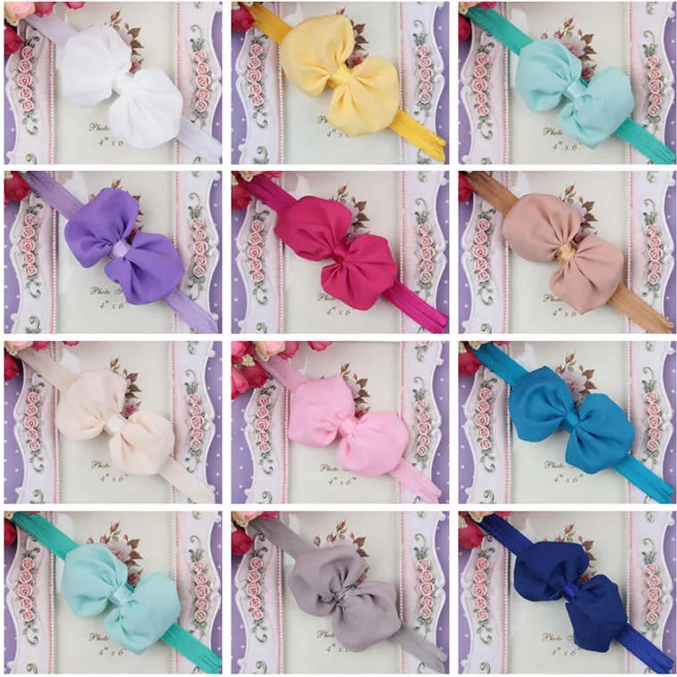 Epecket nave libre de DHL gasa del Bowknot del bebé Hairband chica tocado DATG123 joyería pelo de las vendas