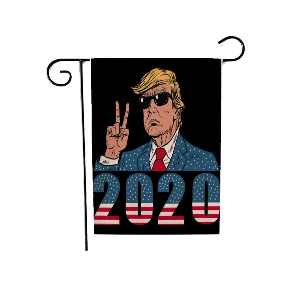 Trump 2020 Drapeau 30 * 45 cm Donald Trump Élection américaine Drapeau de jardin Président Yard Décoration de pelouse Faire de l'Amérique de grands drapeaux de bannière GGA3684-6