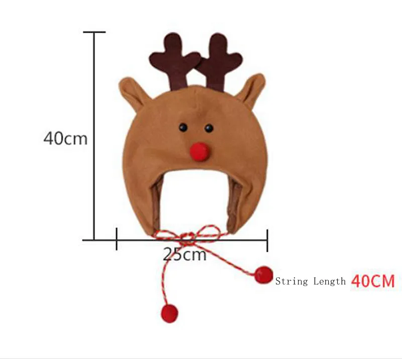 Christmas Cartoon Santa Caps With Long Rope And Warm Earmuffs