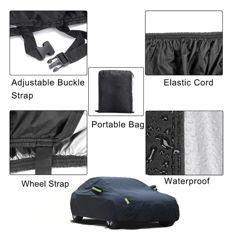 Universal Waterproof Full Car Cover For All Seasons Snow, Ice, Dust, Sun,  UV Shade Indoor/Outdoor Auto Protection In Hindi From W9yp, $60.62