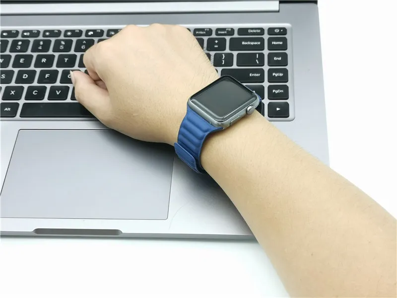 Apple watch baltic online blue leather link