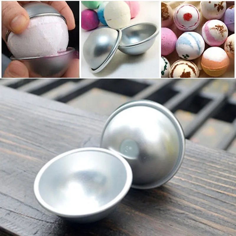 Fashion 6pcs/set Mold Mould Aluminum Ellipsoid Cake Mold Bath Bomb Molds 3 Size tarte makeup cosmetics soap